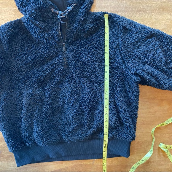 Lululemon Women Textured Fleece Hoodie 1/2 Zip Sz 8 Black Teddy Faux Sherpa - Picture 6 of 13